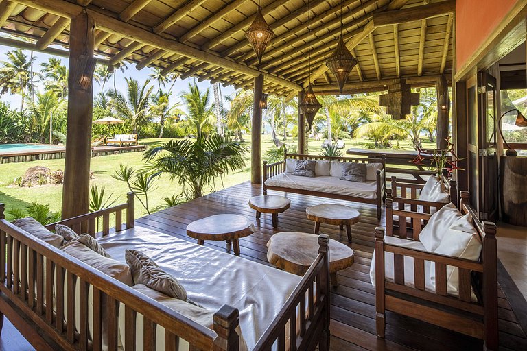 Bah302 - Casa luxo pé na areia em Barra Grande