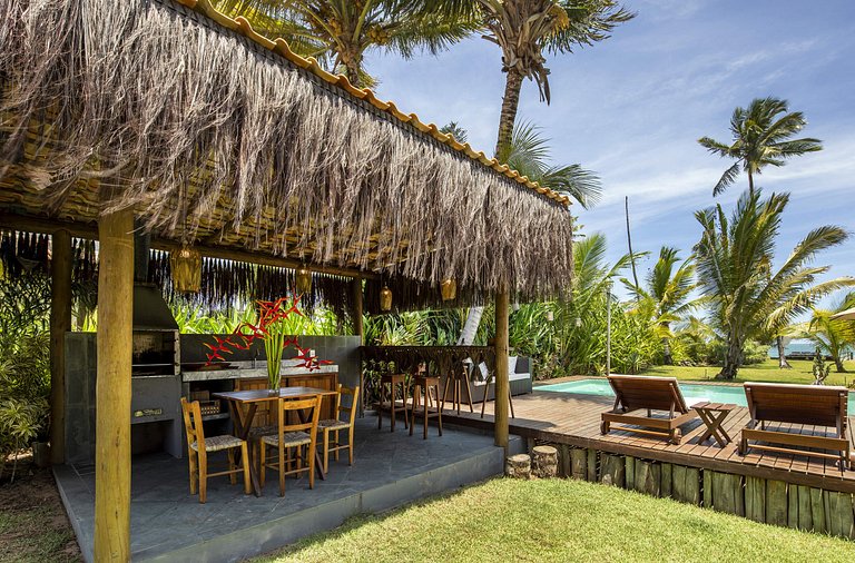 Bah302 - Casa luxo pé na areia em Barra Grande