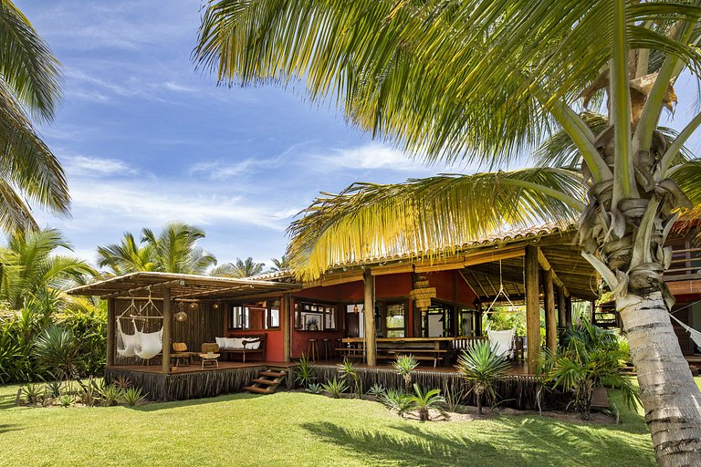 Bah302 - Casa luxo pé na areia em Barra Grande