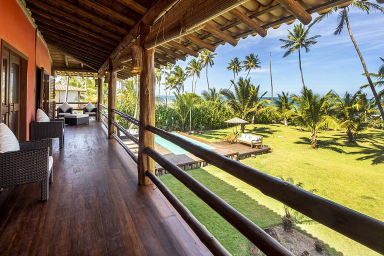 Bah302 - Casa luxo pé na areia em Barra Grande