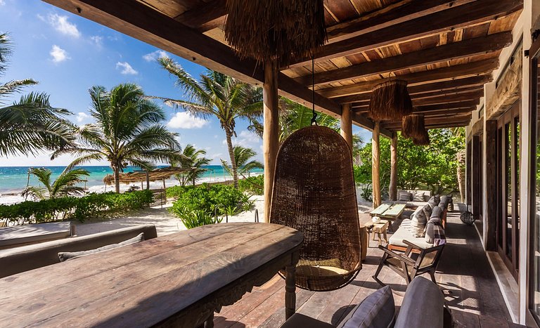 Tul026 - Fantástica casa frente al mar en Tulum