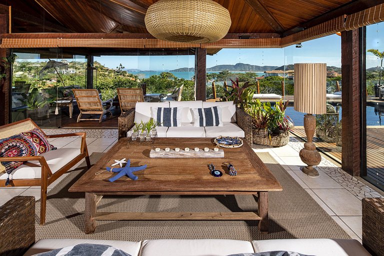 Buz051 - Wonderful house overlooking the sea in Geribá