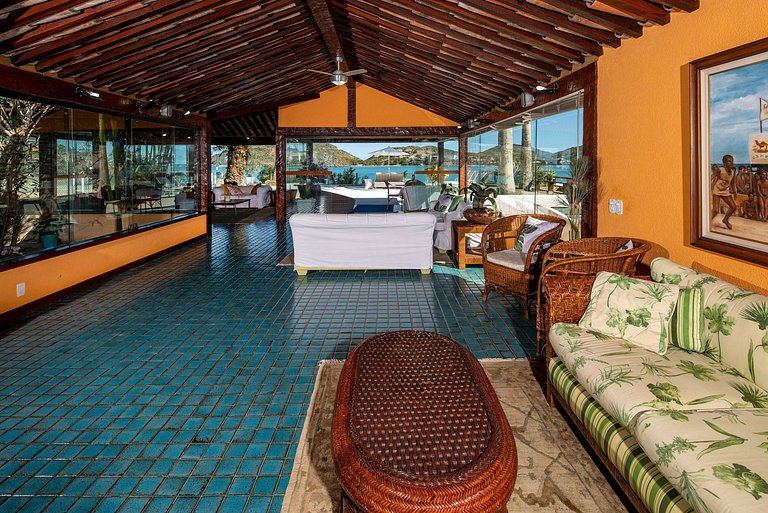 Buz039 - Casa à beira-mar com piscina e quadra de tênis