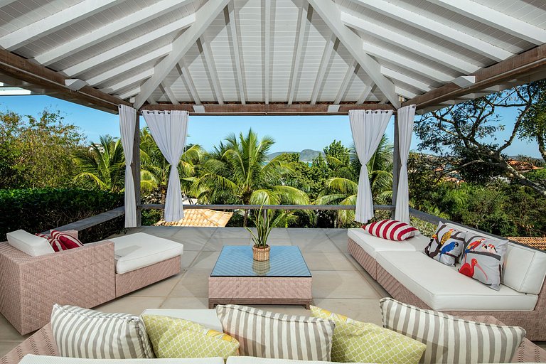 Buz055 - Charmosa villa de 5 suítes com vista em Geribá