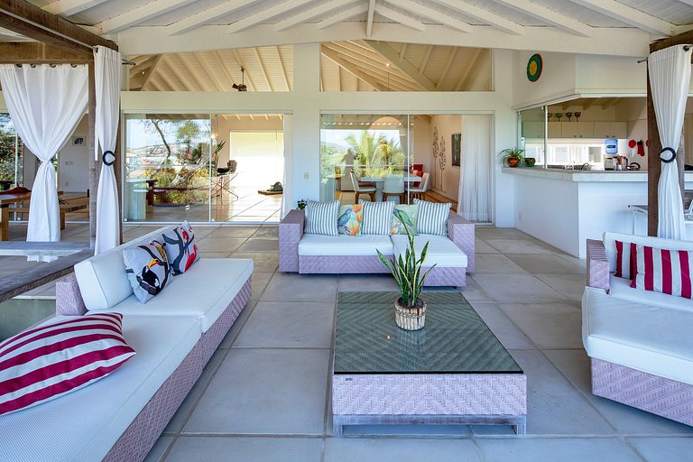 Buz055 - Charmosa villa de 5 suítes com vista em Geribá