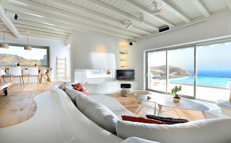 Cyc084 - Villa sobre la playa de Elia, Mykonos