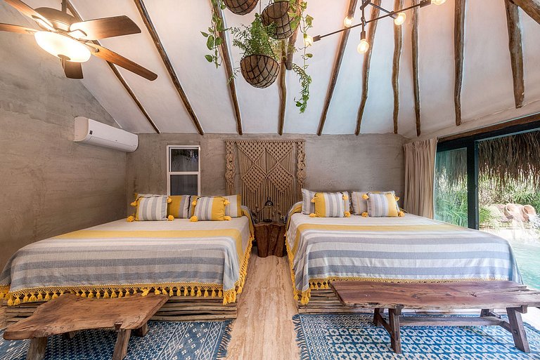 Tul037 - Splendid 3 bedroom bungalow with pool in Tulum