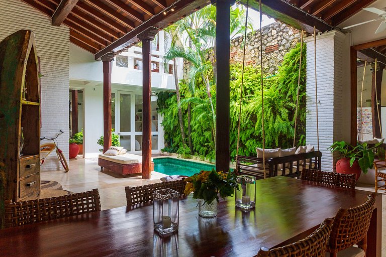 Car083 - Charming villa with pool and 3 suites in Cartagena