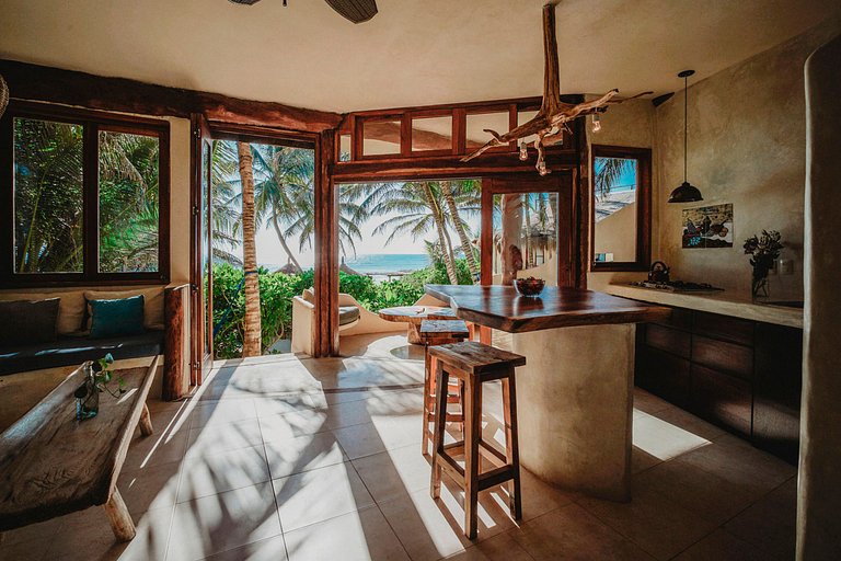 Tul044 - Magnifique villa en bord de plage à Tulum, Méxique