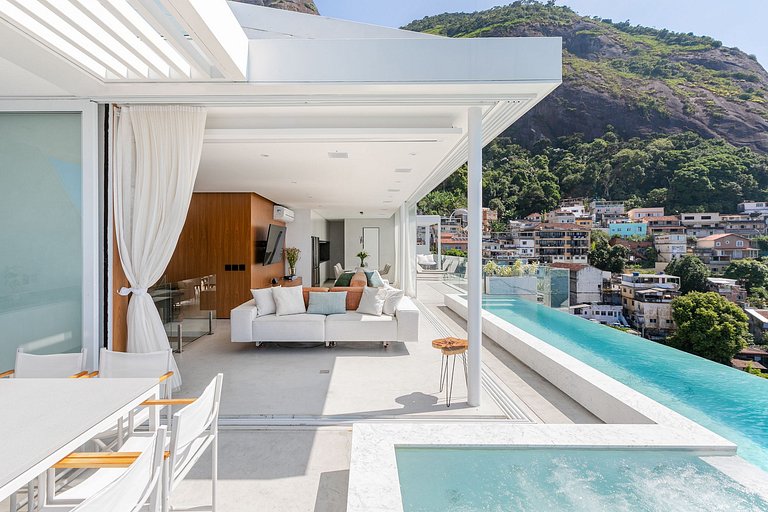 Rio088 - Fantástica cobertura de 4 suítes no Vidigal