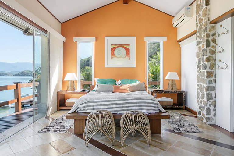 Ang056 - Magnifica casa pé na areia com praia privada