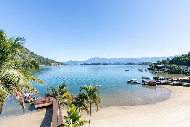 Ang056 - Magnifica casa pé na areia com praia privada