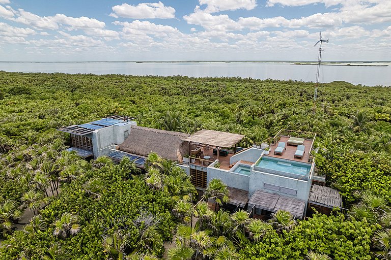 Tul010 - Fabulosa casa frente mar com vista 360 em Cancún