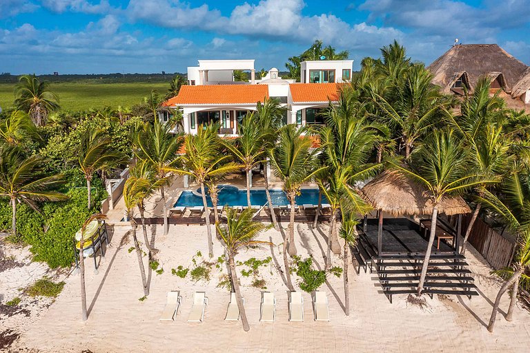 Tul004 - Luxuosa vila frente mar com piscina em Tulum