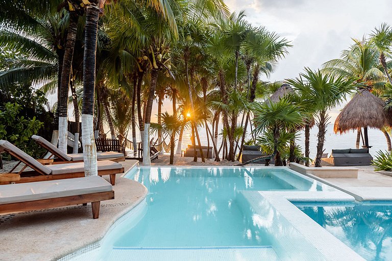 Tul051 - Villa pé na areia exclusiva em Tulum