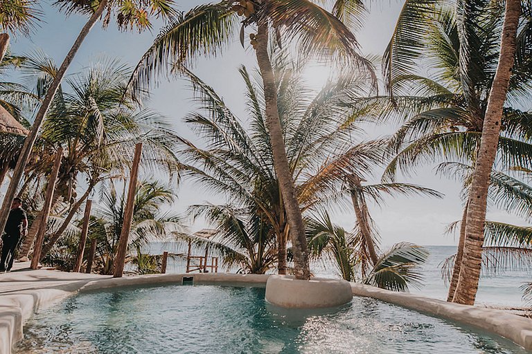 Tul055 - Paradisíaca villa frente al mar en Tulum