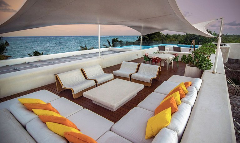 Tul048 - Villa en bord de mer avec 4 suites à Tulum