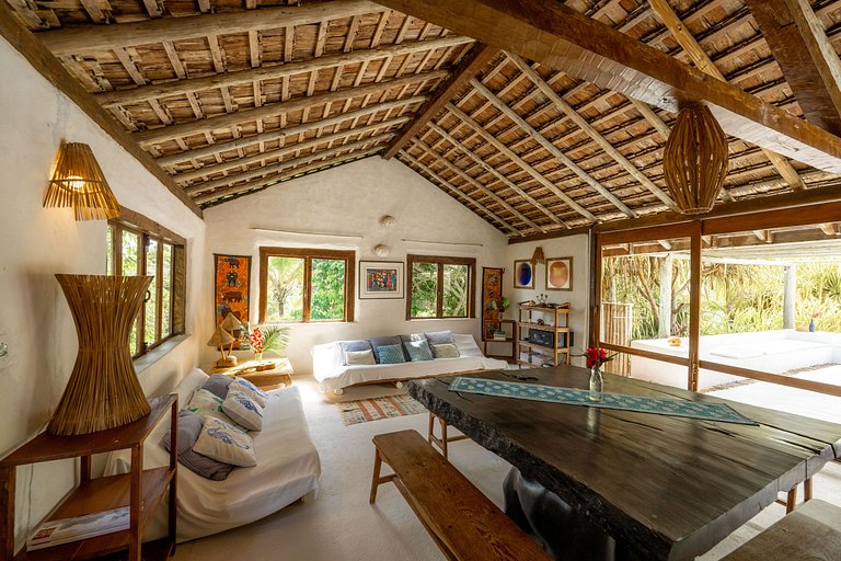 Bah232 - Linda casa rústica na natureza em Caraíva