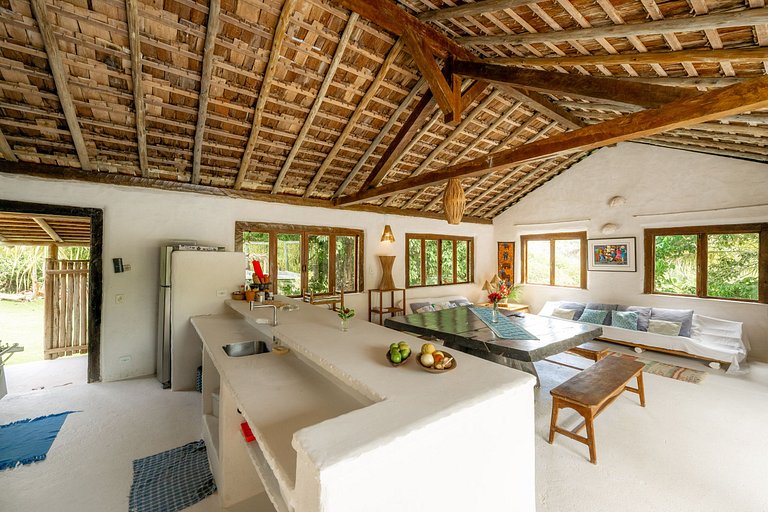 Bah232 - Linda casa rústica na natureza em Caraíva