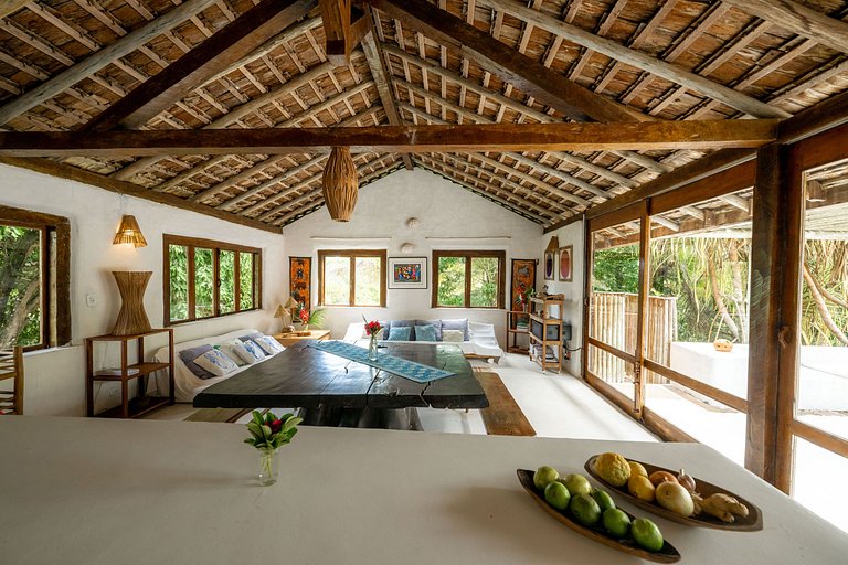 Bah232 - Linda casa rústica na natureza em Caraíva