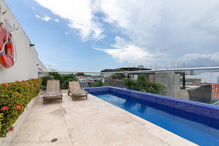 Car066 - Apartamento de 1 cuarto en San Diego, Cartagena