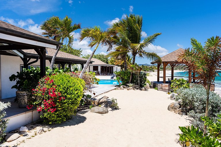 Sxm011 – Acogedora villa frente al mar en Baie Longue Beach