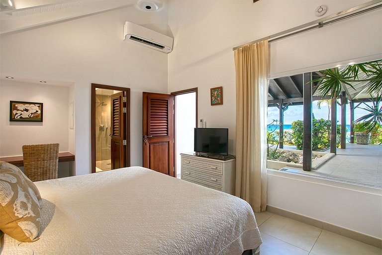 Sxm011 – Acogedora villa frente al mar en Baie Longue Beach