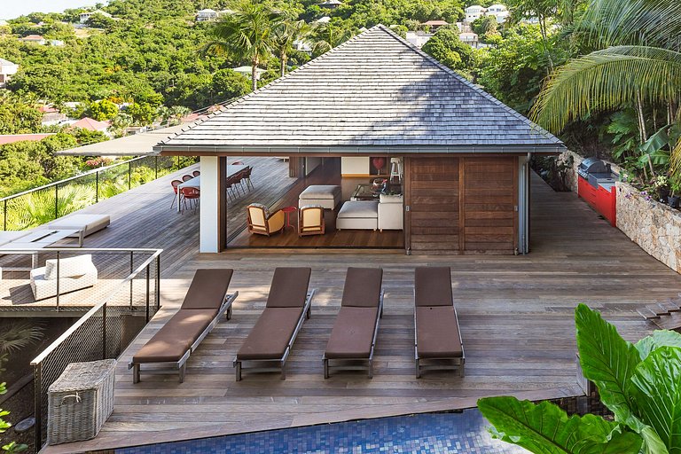 Stb004 – Villa contemporánea con vistas al mar en St. Jean