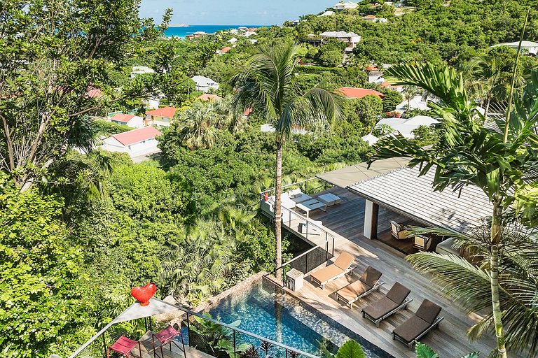 Stb004 – Villa contemporaine avec vue sur la mer à St. Jean