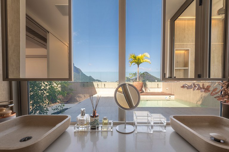 Rio079 - Penthouse vue Christ et piscine, Gávea