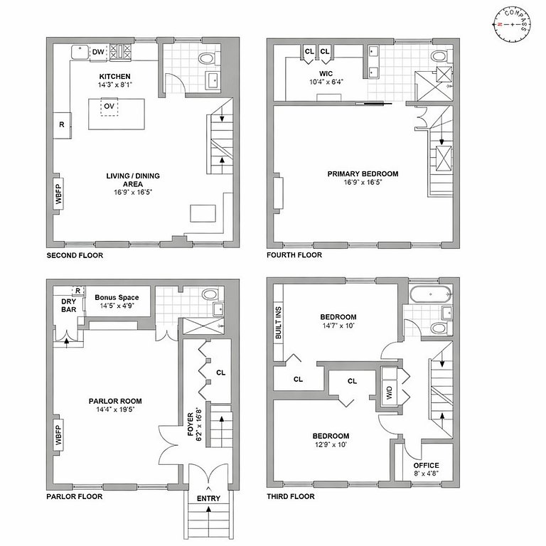 Nyc011 - Maison de ville de 4 étages dans le West Village