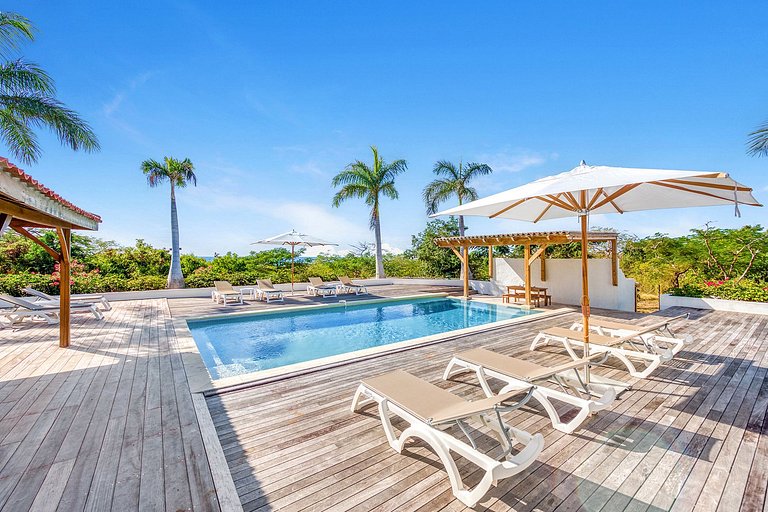 Sxm017 – Villa com vista para o mar com piscina em Terres Ba