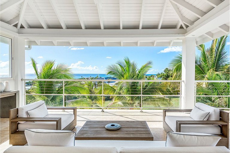 Sxm021 – Villa moderna com vista para o mar em Terres Basses