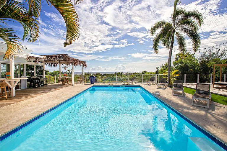 Sxm024 – Casa na colina com vista para o mar em Terres Basse