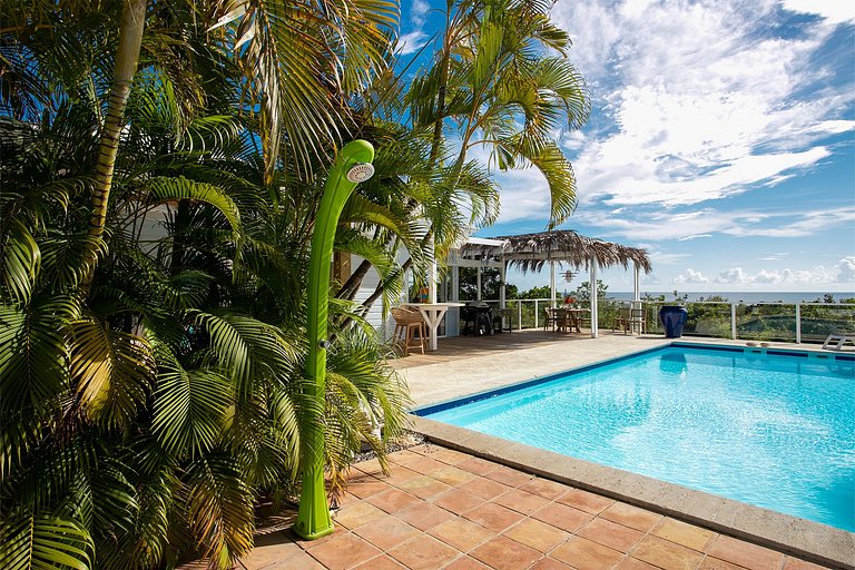 Sxm024 – Casa na colina com vista para o mar em Terres Basse