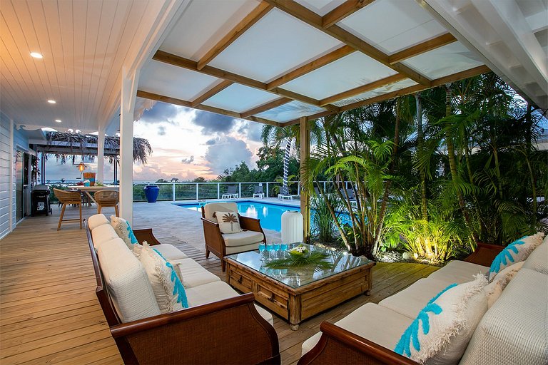 Sxm024 – Maison sur les hauteurs avec vue sur la mer à Terre