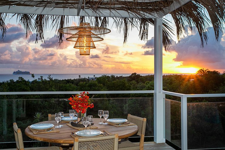 Sxm024 – Casa na colina com vista para o mar em Terres Basse