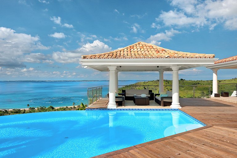 Sxm037 – Villa elegante com vista para o mar em Happy Bay
