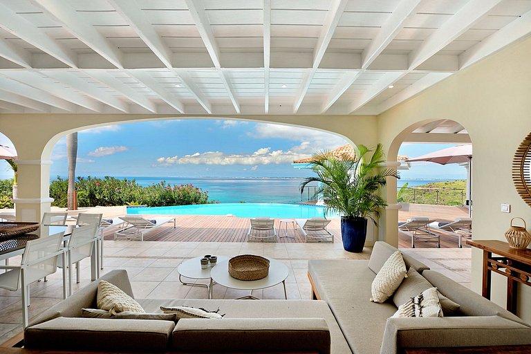 Sxm037 – Villaelegante con vistas al mar en Happy Bay