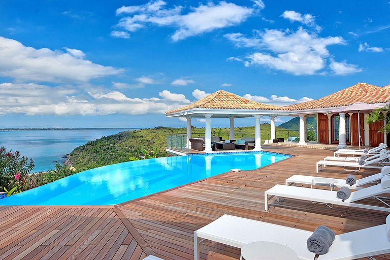 Sxm037 – Villaelegante con vistas al mar en Happy Bay