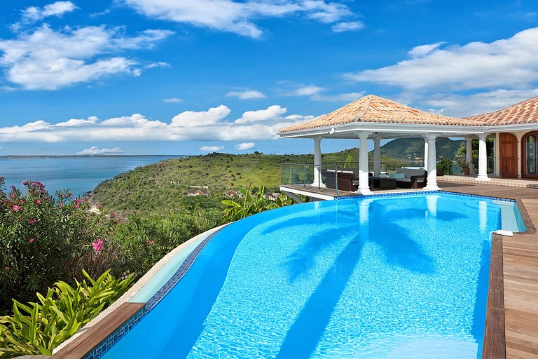 Sxm037 – Villa elegante com vista para o mar em Happy Bay