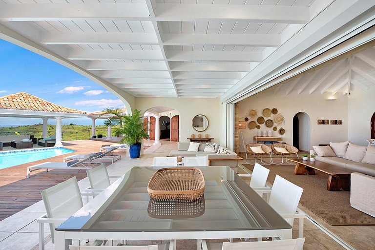 Sxm037 – Villa elegante com vista para o mar em Happy Bay