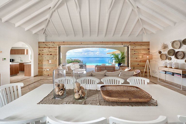 Sxm037 – Villa elegante com vista para o mar em Happy Bay