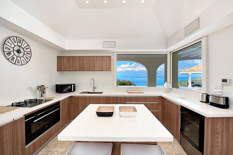 Sxm037 – Villa elegante com vista para o mar em Happy Bay