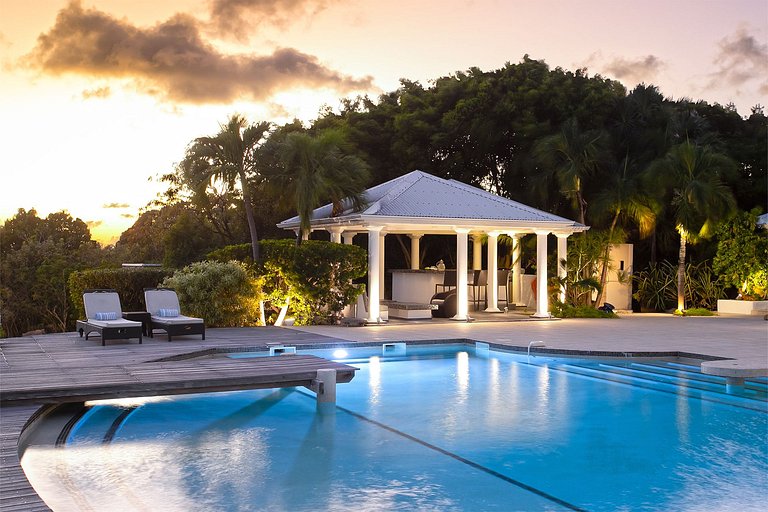 Sxm040 – Elegante villa con vistas a la laguna en Terres Bas