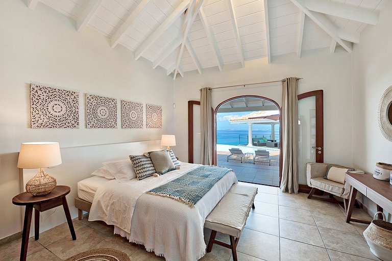Sxm037 – Villa elegante com vista para o mar em Happy Bay