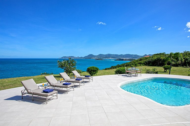 Sxm034 – Villa no penhasco com vista para o mar em Terres Ba