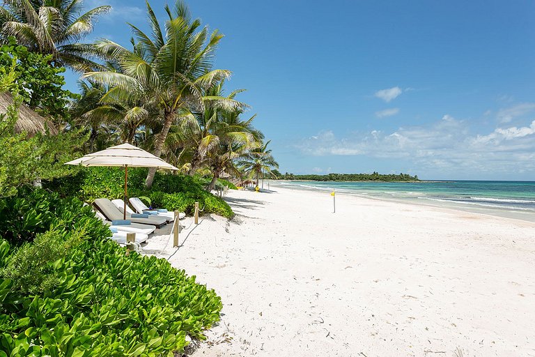 Pta005 - Superbe villa entre la plage et palmeraie en Xpu-Ha