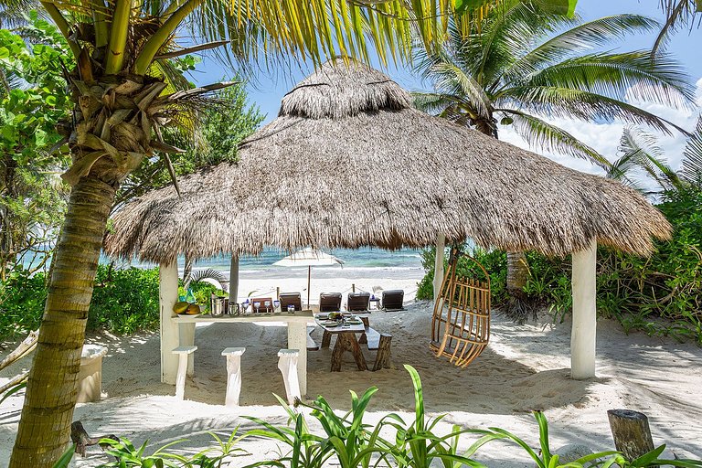 Pta005 - Superbe villa entre la plage et palmeraie en Xpu-Ha