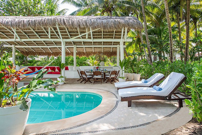 Pta005 - Superbe villa entre la plage et palmeraie en Xpu-Ha